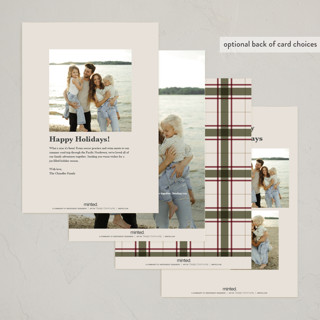 This is a merlot non photo holiday cards with standard by Kate Ahn called simple sprig printing on signature in standard