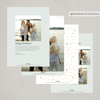 This is a juniper non photo holiday cards with standard by Laura Bercovich called golden gate globe printing on signature in standard