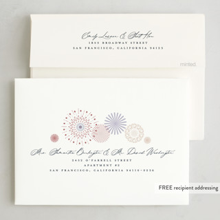 This is a twilight non photo holiday cards with standard by Kamala Nahas called fancy fireworks printing on signature in standard