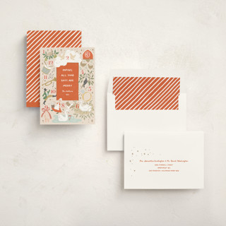 This is a persimmon non photo holiday cards with standard by Leah Bisch called counting the days printing on signature in standard