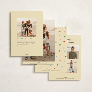 This is a cozy confetti non photo holiday cards with standard by Alisa Galitsyna called confetti type party printing on signature in standard