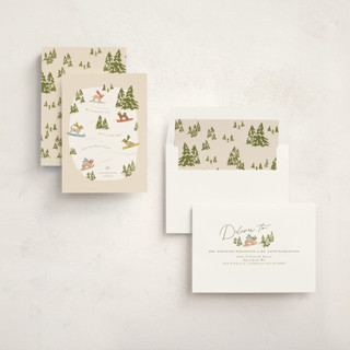 This is a almond non photo holiday cards with standard by Vera Lim called snow dogs printing on signature in standard