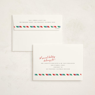 This is a ornament non photo holiday cards with standard by Pixel and Hank called new holiday home printing on signature in standard