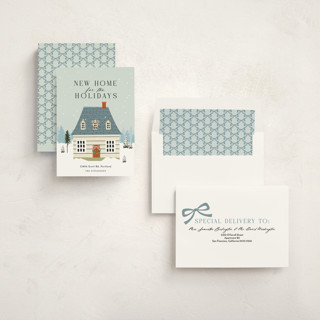 This is a mint non photo holiday cards with standard by Sherley Ferreira called new home for the holidays! printing on signature in standard