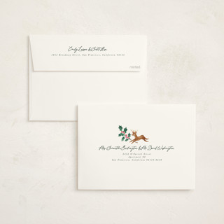 This is a forest non photo holiday cards with standard by Vivian Yiwing called woodland wreath printing on signature in standard