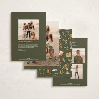 This is a rings non photo holiday cards with standard by Sarah Knight called 12 days of christmas stamps printing on signature in standard