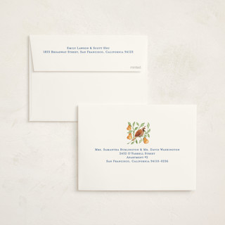 This is a goose egg non photo holiday cards with standard by Sarah Knight called 12 days of christmas stamps printing on signature in standard