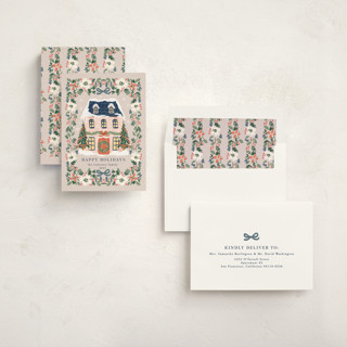 This is a winter rose non photo holiday cards with standard by Petra Kern called little housey printing on signature in standard