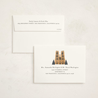 This is a slate non photo holiday cards with standard by Jamie Alexander called notre dame printing on signature in standard