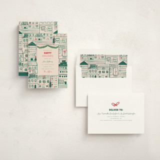 This is a elf shoes non photo holiday cards with standard by Teju Reval called festive home printing on signature in standard