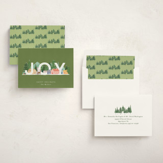 This is a forest non photo holiday cards with standard by Bethan called joyful scene printing on signature in standard
