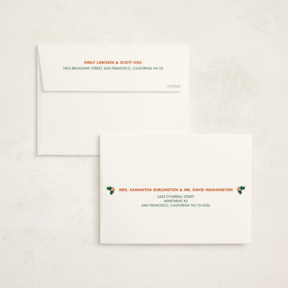 This is a cider non photo holiday cards with standard by THE SOCIAL TYPE WHOLESALE called gingerbread dog house printing on signature in standard