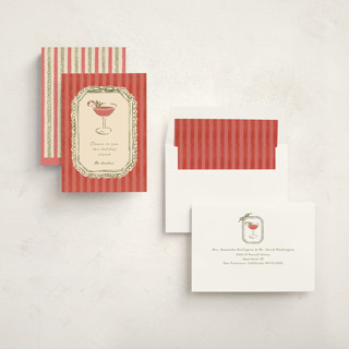 This is a candy cane non photo holiday cards with standard by Susan Zinader called cheers to you printing on signature in standard
