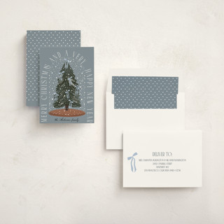 This is a sky non photo holiday cards with standard by Maja Cunningham called snowglobe printing on signature in standard