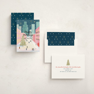 This is a evening non photo holiday cards with standard by Elly called city printing on signature in standard