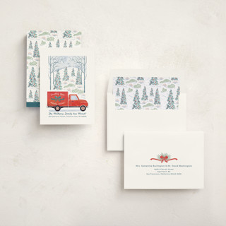 This is a pomegranate non photo holiday cards with standard by Paper Sun Studio called moving along printing on signature in standard