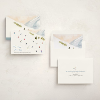 This is a snow non photo holiday cards with standard by Lindsay Megahed called tis the skison printing on signature in standard