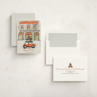 This is a spice non photo holiday cards with standard by Cass Loh called festive errands printing on signature in standard