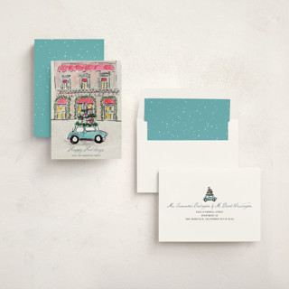 This is a arctic non photo holiday cards with standard by Cass Loh called festive errands printing on signature in standard
