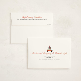 This is a spice non photo holiday cards with standard by Cass Loh called festive errands printing on signature in standard