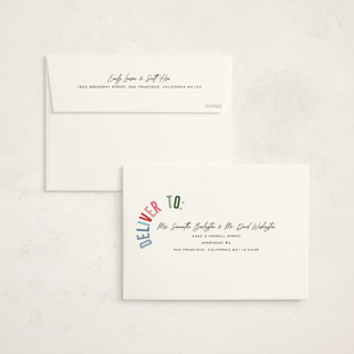 This is a snow non photo holiday cards with standard by Pixel and Hank called holiday three printing on signature in standard