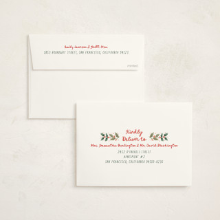 This is a cherry non photo holiday cards with standard by Elly called festive stripes printing on signature in standard