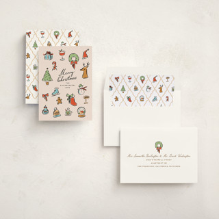 This is a almond non photo holiday cards with standard by chocomocacino called glögi printing on signature in standard