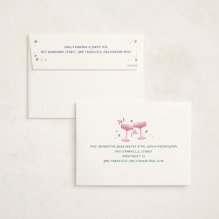 This is a champagne non photo holiday cards with standard by Jenna Holcomb called nye printing on signature in standard