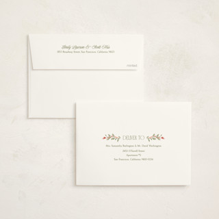 This is a cream non photo holiday cards with standard by Robert and Stella called wreath frame printing on signature in standard