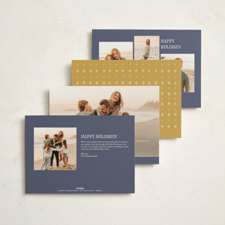 This is a cobalt non photo holiday cards with standard by Grae called angels sing printing on signature in standard