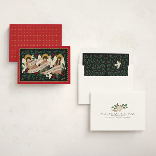 This is a ruby non photo holiday cards with standard by Grae called angels sing printing on signature in standard