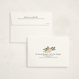 This is a cobalt non photo holiday cards with standard by Grae called angels sing printing on signature in standard