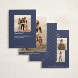 This is a indigo non photo holiday cards with standard by Jamie Alexander called nativity printing on signature in standard