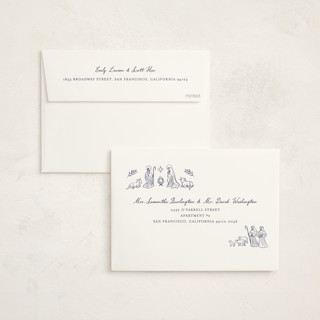 This is a indigo non photo holiday cards with standard by Jamie Alexander called nativity printing on signature in standard