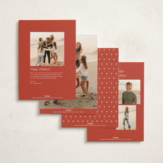 This is a poinsettia non photo holiday cards with standard by Becky Nimoy called scotty dog printing on signature in standard