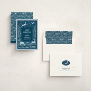 This is a evening non photo holiday cards with standard by Paper Sun Studio called frosty forest printing on signature in standard