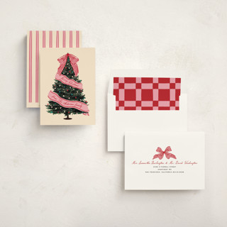 This is a rose non photo holiday cards with standard by Jennifer Lew called sash printing on signature in standard