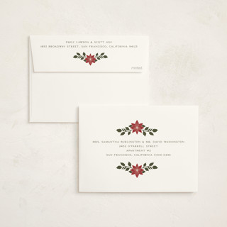 This is a evergreen non photo holiday cards with standard by Katharine Watson called holly frame printing on signature in standard