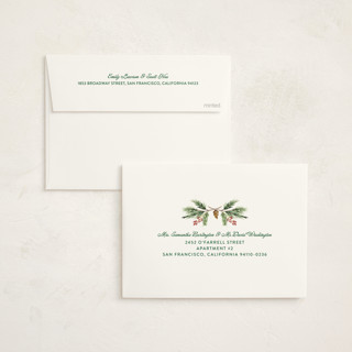 This is a vanilla non photo holiday cards with standard by Erika Firm called vanilla pine printing on signature in standard