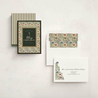 This is a pine non photo holiday cards with standard by Danie Romrell called morrisish printing on signature in standard