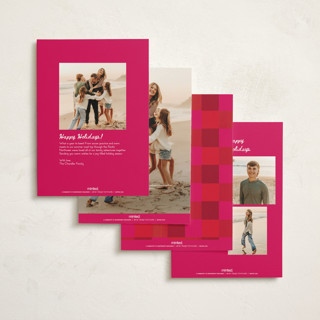 This is a cherry non photo holiday cards with standard by Ani Somi called checkered cheers printing on signature in standard