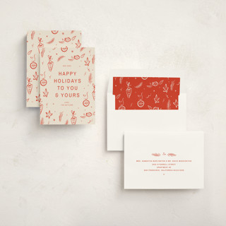This is a tomato non photo holiday cards with standard by Ani Somi called happy little holidays printing on signature in standard
