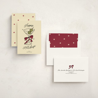 This is a holly berry non photo holiday cards with standard by Helena Vitto called cin cin! printing on signature in standard