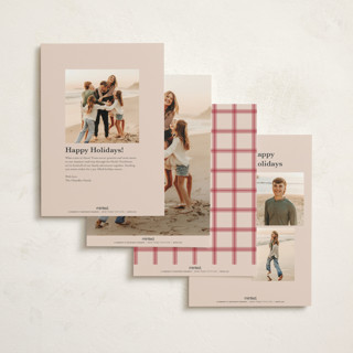 This is a rosy cheeks non photo holiday cards with standard by Kate Ahn called with flourish printing on signature in standard
