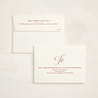 This is a rosy cheeks non photo holiday cards with standard by Kate Ahn called with flourish printing on signature in standard