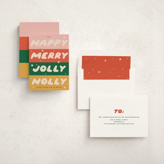 This is a retro non photo holiday cards with standard by Ani Somi called cheerful greetings printing on signature in standard