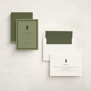 This is a balsam fir non photo holiday cards with standard by Sara Hicks Malone called holiday move printing on signature in standard