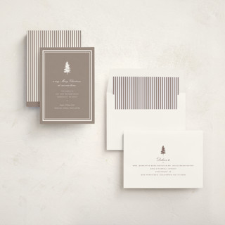 This is a cocoa non photo holiday cards with standard by Sara Hicks Malone called holiday move printing on signature in standard