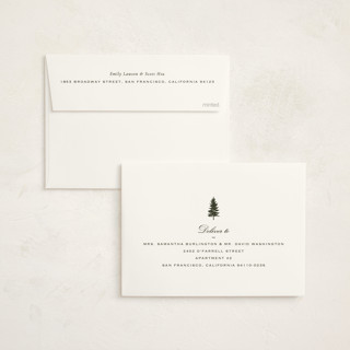 This is a balsam fir non photo holiday cards with standard by Sara Hicks Malone called holiday move printing on signature in standard