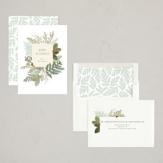 This is a starlight non photo holiday cards with standard by Jennifer Wick called juniper printing on signature in standard